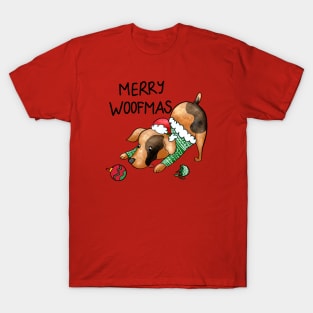 Funny Merry Woofmas Christmas Dog T-Shirt